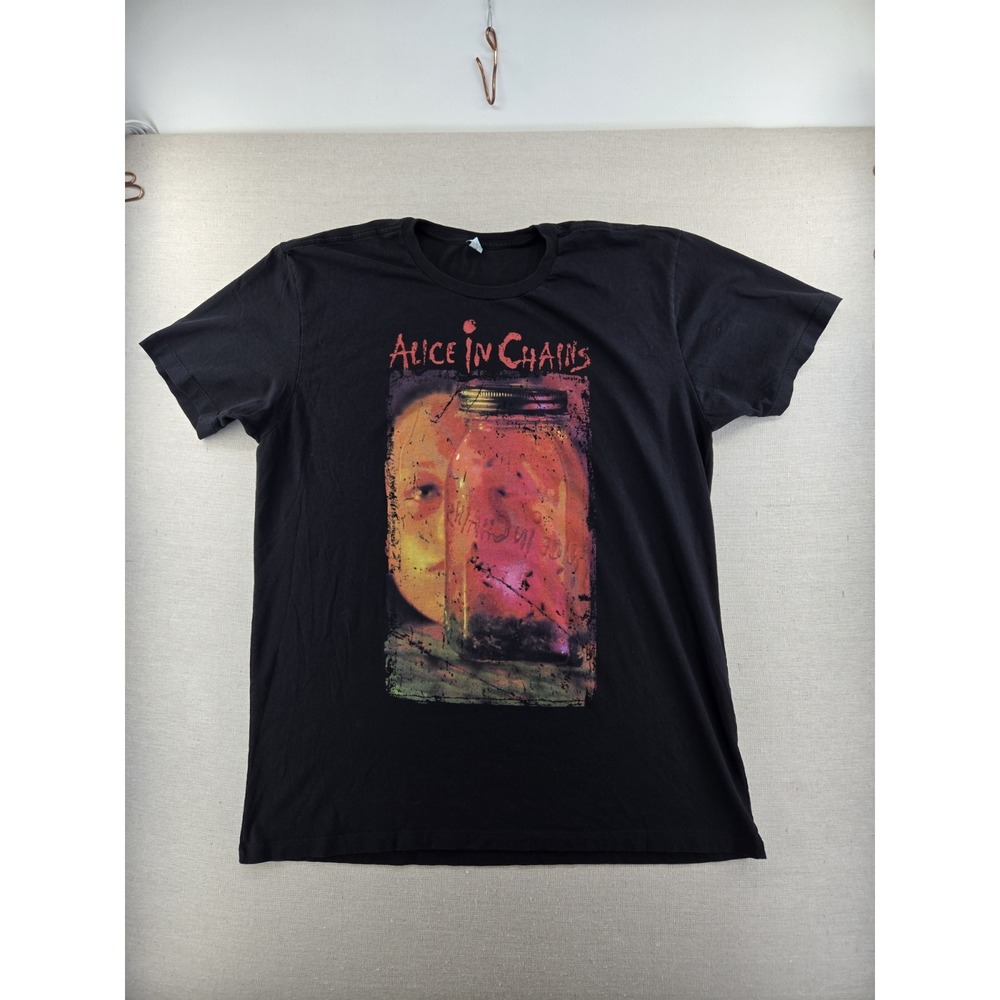 Pacific Alice in Chains Black Men's Short Sleeve Crew Neck Graphic T-Shirt XXL